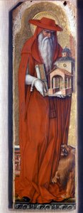 Saint Jerome wearing the costume of the bishop (cap). Predelle Demidoff by Carlo Crivelli (1430/35 - 1494). 1476. by Carlo Crivelli