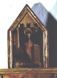 The Annunciation, (detail) of the San Silvestro Polyptych
