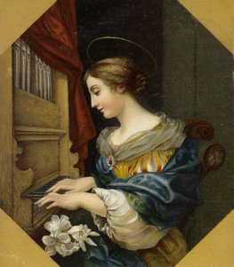 Saint Cecilia playing the organ