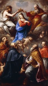 The Coronation of the Virgin with Saints Peter, Paul, Ambrose and Charles Borromeo by Carlo Francesco Nuvolone