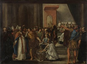 Emperor Constantine Burning Arian Books