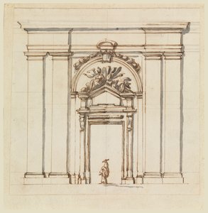Design for the Section of a Part of a Wall with a Doorcase by Carlo Marchionni