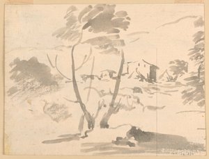 Sketch of Trees in a Landscape, 1760–1780
