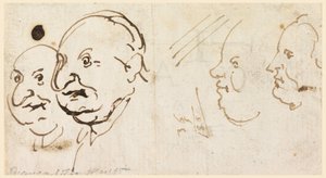 Sketches of Four Heads in Caricature, 1725–75
