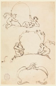 Three Sketches of Cartouches, before 1775