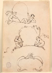 Three Sketches of Cartouches, before 1775
