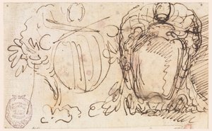 Two escutcheons for coat of arms of Pope Benedict XIV, 1740–58
