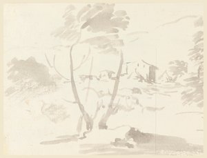 Sketch of Trees in a Landscape by Carlo Marchionni