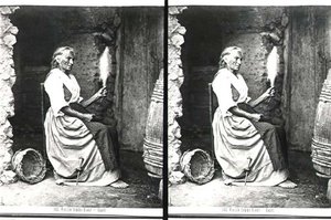 Old Woman Spinning, Capri, c.1865 by Carlo Naya