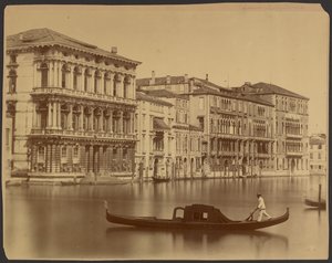 The Rezzonico, Giustiniani and Foscari Palazzos along the Grand Canal by Carlo Naya