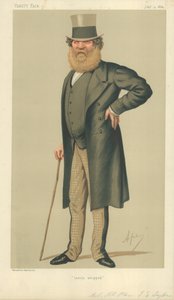 Colonel The Right Hon Thomas Edward Taylor, Lately Whipped, 4 July 1874, Vanity Fair Cartoon by Carlo Pellegrini