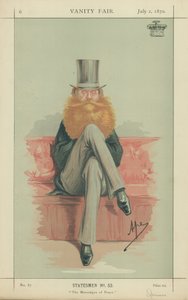 Earl Spencer, The Messenger of Peace, 2 July 1870, Vanity Fair cartoon by Carlo Pellegrini