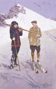 Skiers at Adelboden by Carlo Pellegrini