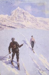 Skiers on Mt. Rose, Switzerland