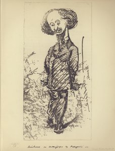 Swinburne on Blotting Paper (caricature of English author Algernon Charles Swinburne) by Carlo Pellegrini