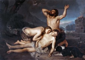 Adam and Eve mourn the death of Abel