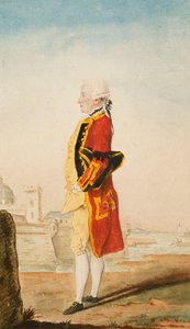 Colonel Morrison Possibly in the Uniform of the Royal Engineers, a Fortified Town Behind