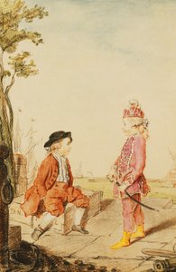 The Two Youthful de Neuville Brothers on a Quay by Carmontelle