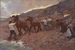 Launching the Lifeboat by Caroline St Clair Graham