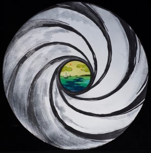 Lense Swirl with Sea and Clouds