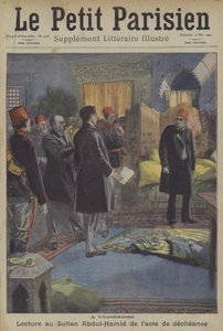 Reading of the Act of Deposition to Sultan Abdul Hamid II at the Yildiz Palace, Constantinople