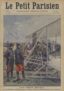 Wilbur Wright Explaining the Workings of His Aeroplane to King Alfonso XIII of Spain