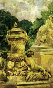 Jardin de la Fontaine at Nimes, France by Carroll Beckwith