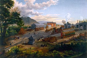 Station at Orizaba, 1878 by Casimiro Castro