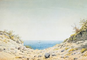 View Through a Shore Depression to the Sea by Caspar David Friedrich