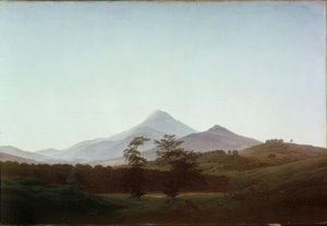 Bohemian Landscape with the Large and Small Milleschau by Caspar David Friedrich
