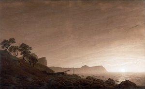 View of Arkona with Moon Rising by Caspar David Friedrich