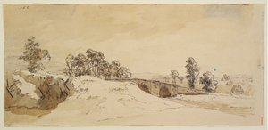 Landscape with bridge by Caspar David Friedrich