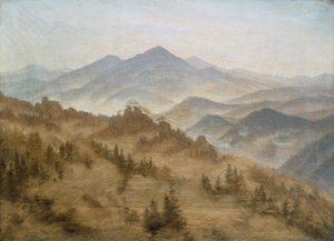 Landscape with the Rosenberg in the Bohemian Mountains by Caspar David Friedrich