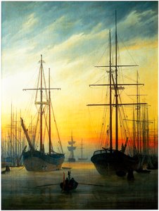 View of a Harbour by Caspar David Friedrich