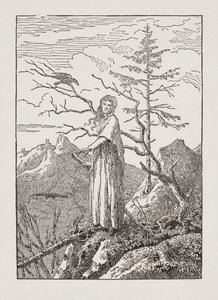 Woman with Raven at the Abyss by Caspar David Friedrich