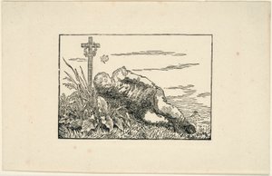 Young Man Lying on a Grave by Caspar David Friedrich