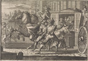 Attack on Nicolau Monteiro, Prior of Cedofeita, in the Streets of Rome by Caspar Luyken (attributed to)