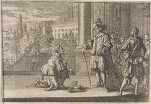 Charles IV, Duke of Lorraine Kneeling Before Louis XIII, 1641 by Caspar Luyken (attributed to)