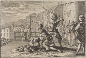 Beheading of the Marquis of Cinq-Mars and François De Thou, 1642 by Caspar Luyken (attributed to)