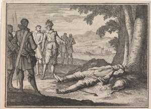 Philip the Good Finds a Drunken Farmer Under a Tree by Caspar Luyken