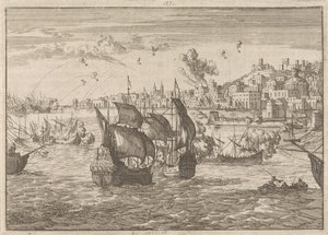 Genoa Bombarded by the French Fleet, 1684 by Caspar Luyken
