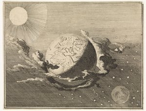 Universe with Earth, Sun, Moon, and Stars