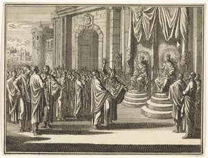Prophet Micah before Jehoshaphat and Ahab by Caspar Luyken