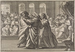 During the Election of Urban VIII, Cardinal Borja and Cardinal Antonio Barberini Clash, 1632 by Caspar Luyken