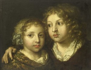 A Daughter and a Son by Caspar Netscher