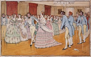 Mrs Barrington Very Complacently Leads Off with Stephen Dumpling, Illustration to Handley Cross by Robert Smith Surtees by Cecil Charles Windsor Aldin