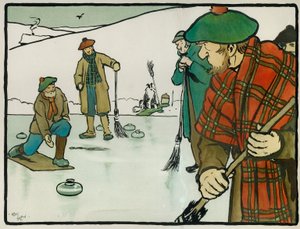 Old English Sports and Games: Curling by Cecil Charles Windsor Aldin