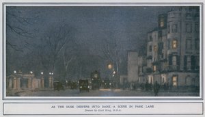 As the dusk deepens into dark - a scene in Park Lane