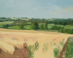Waiting For Harvest, Cotswolds by Celia Montague