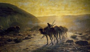 In desert, Painting by Cesare Biseo